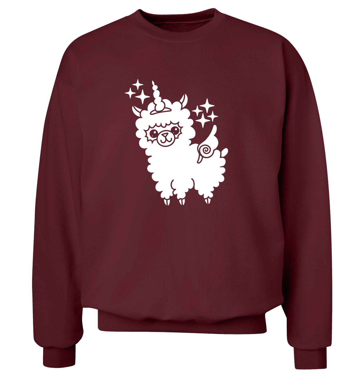 Llamacorn llama unicorn adult's unisex maroon sweater 2XL