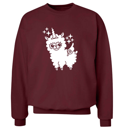 Llamacorn llama unicorn adult's unisex maroon sweater 2XL