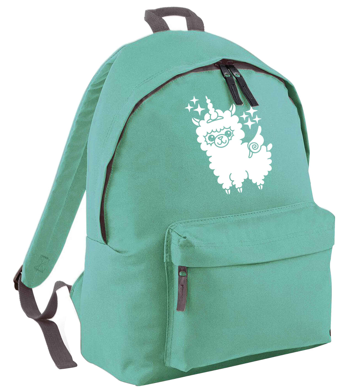 Llamacorn llama unicorn mint adults backpack