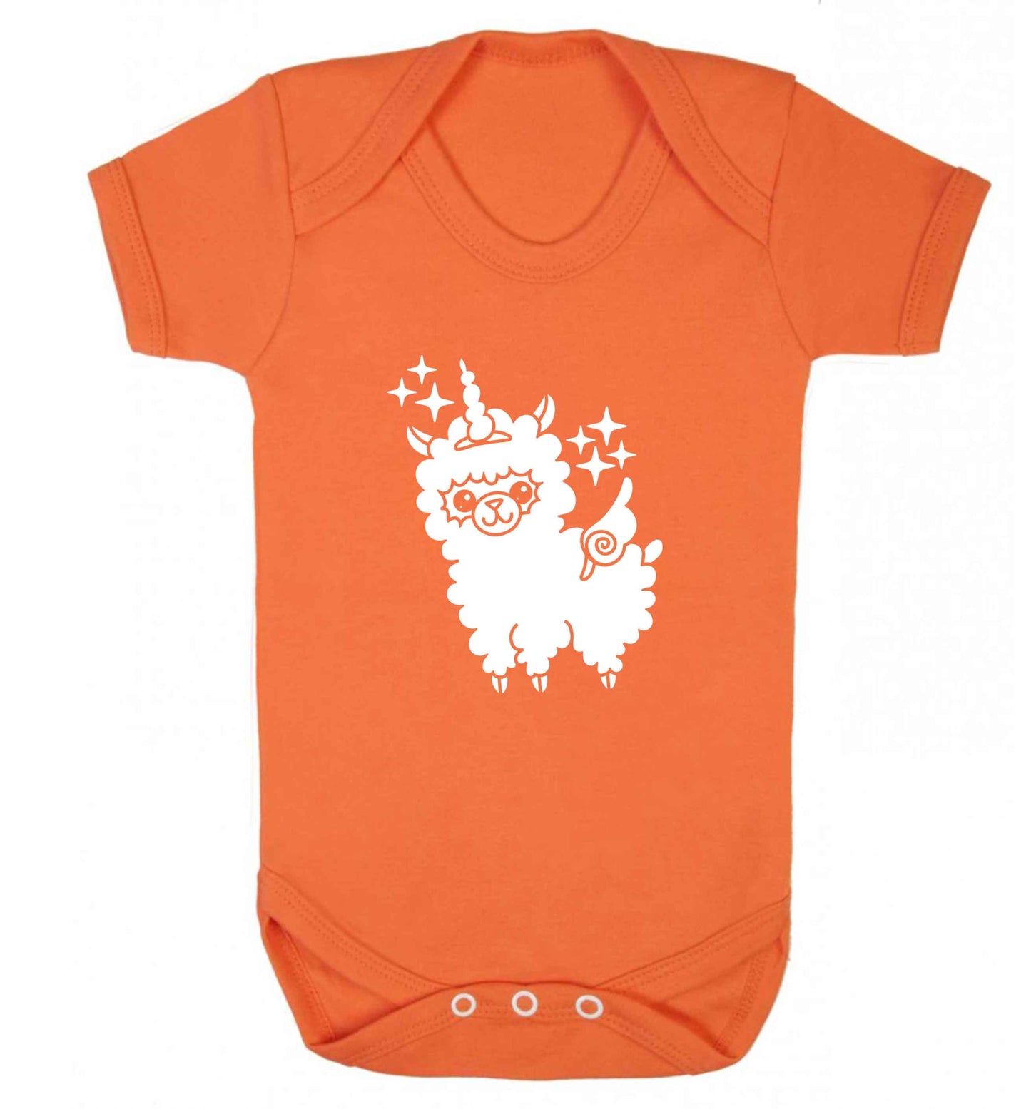Llamacorn llama unicorn baby vest orange 18-24 months