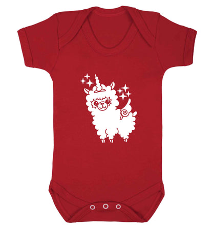 Llamacorn llama unicorn baby vest red 18-24 months