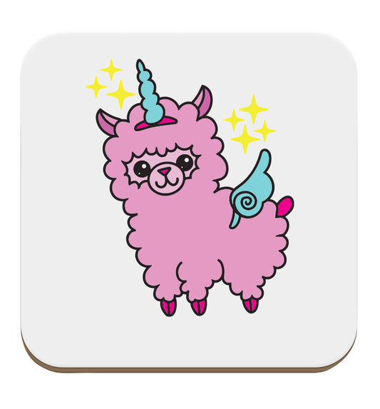 Llamacorn llama unicorn set of four coasters