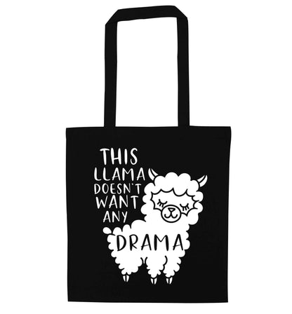 This Llama doesn't want any drama black tote bag