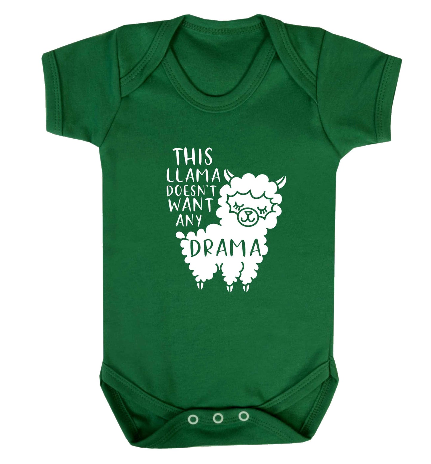 This Llama doesn't want any drama baby vest green 18-24 months