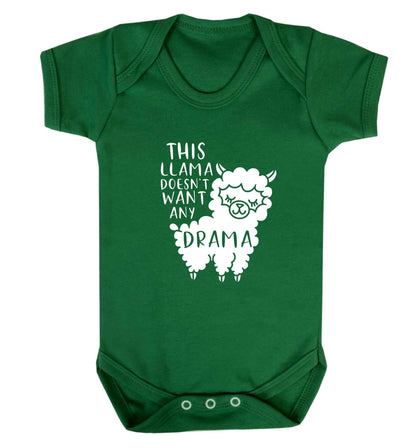 This Llama doesn't want any drama baby vest green 18-24 months