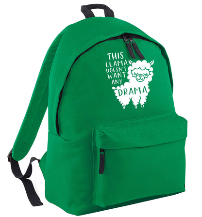 This Llama doesn't want any drama green adults backpack