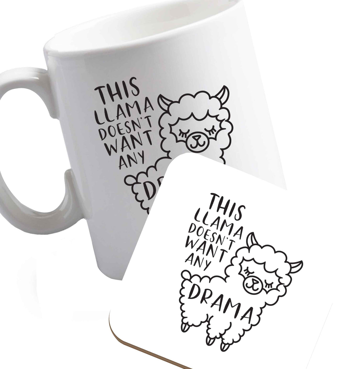 10 oz Favourite Type Pan Pancake ceramic mug and coaster set right handed