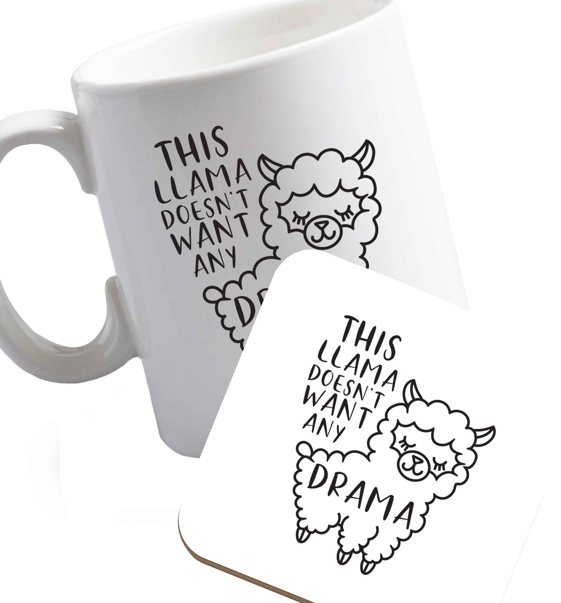 10 oz Favourite Type Pan Pancake ceramic mug and coaster set right handed