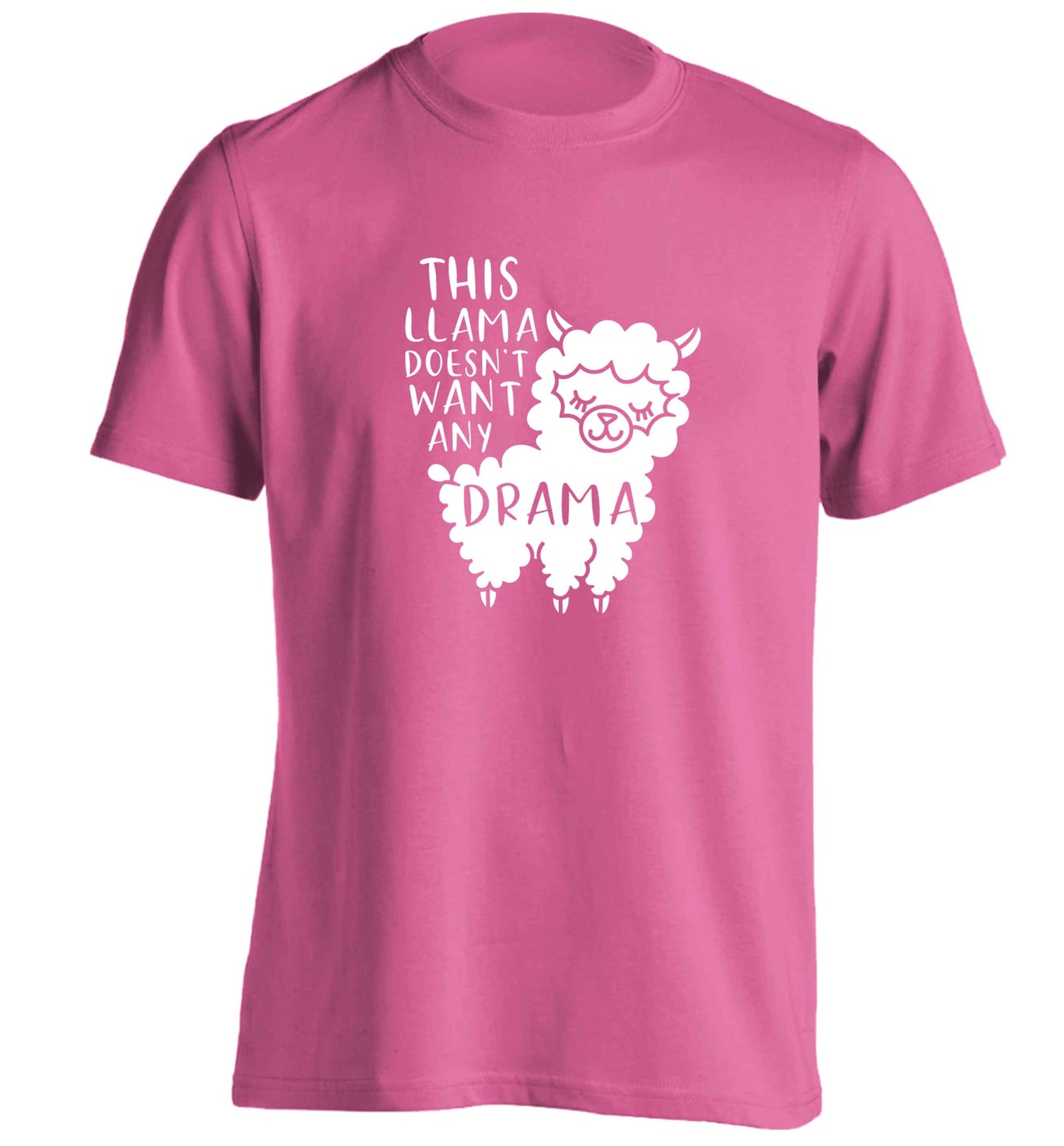 This Llama doesn't want any drama adults unisex pink Tshirt 2XL