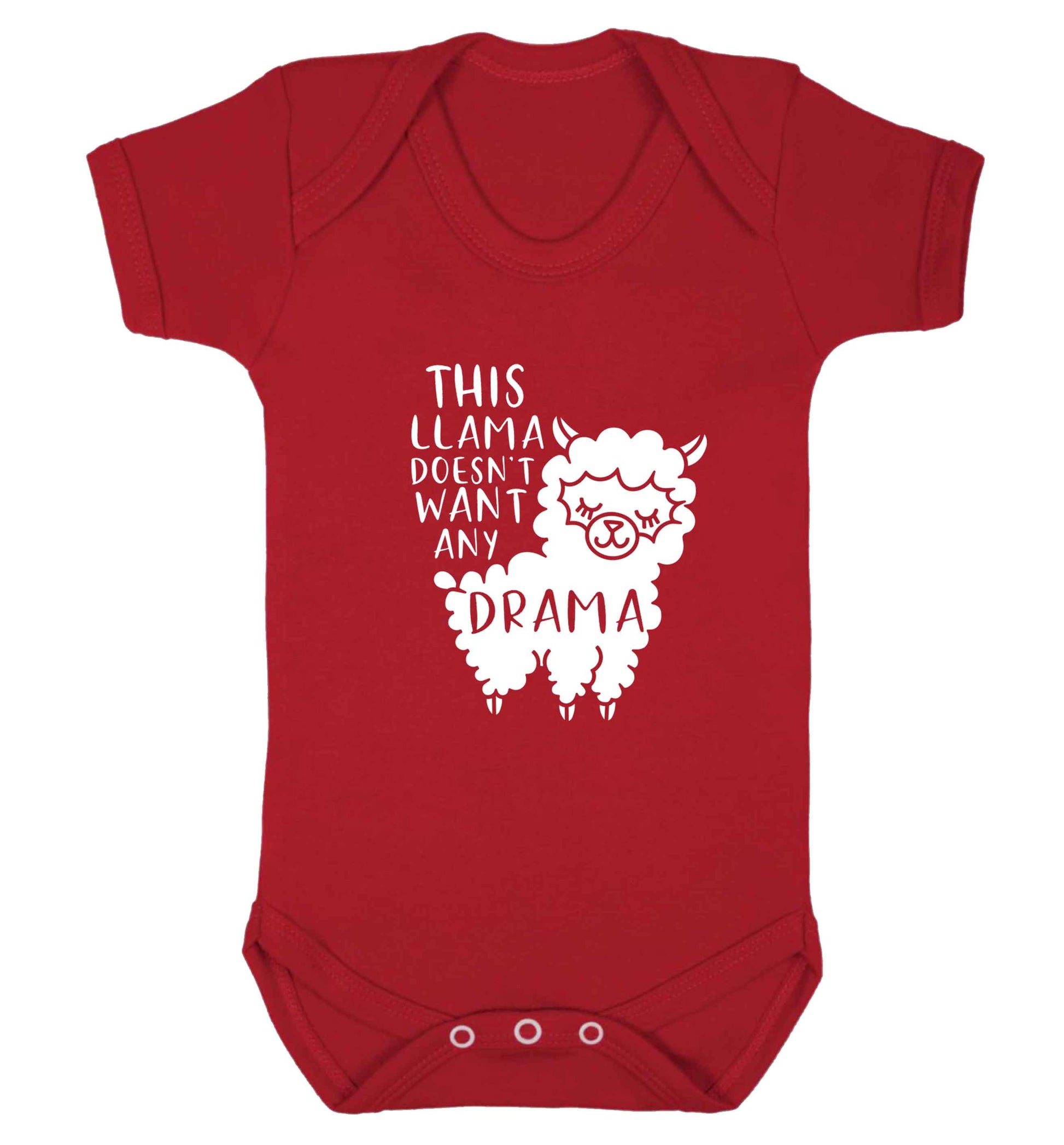 This Llama doesn't want any drama baby vest red 18-24 months