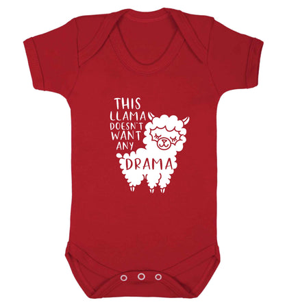This Llama doesn't want any drama baby vest red 18-24 months