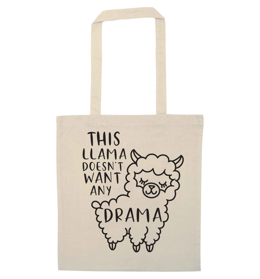 This Llama doesn't want any drama natural tote bag