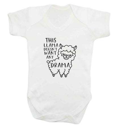 This Llama doesn't want any drama baby vest white 18-24 months