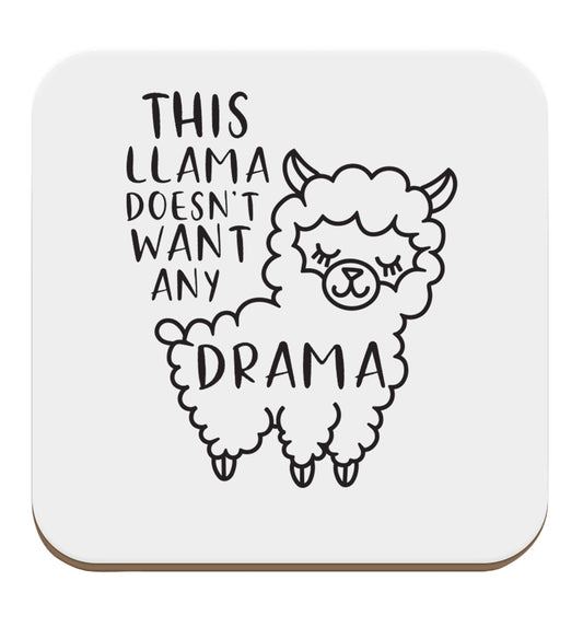 This Llama doesn't want any drama set of four coasters