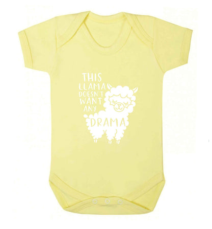This Llama doesn't want any drama baby vest pale yellow 18-24 months