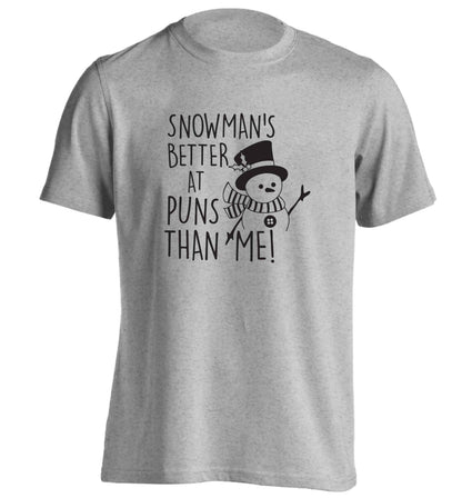 Snowman's Puns Me adults unisex grey Tshirt 2XL