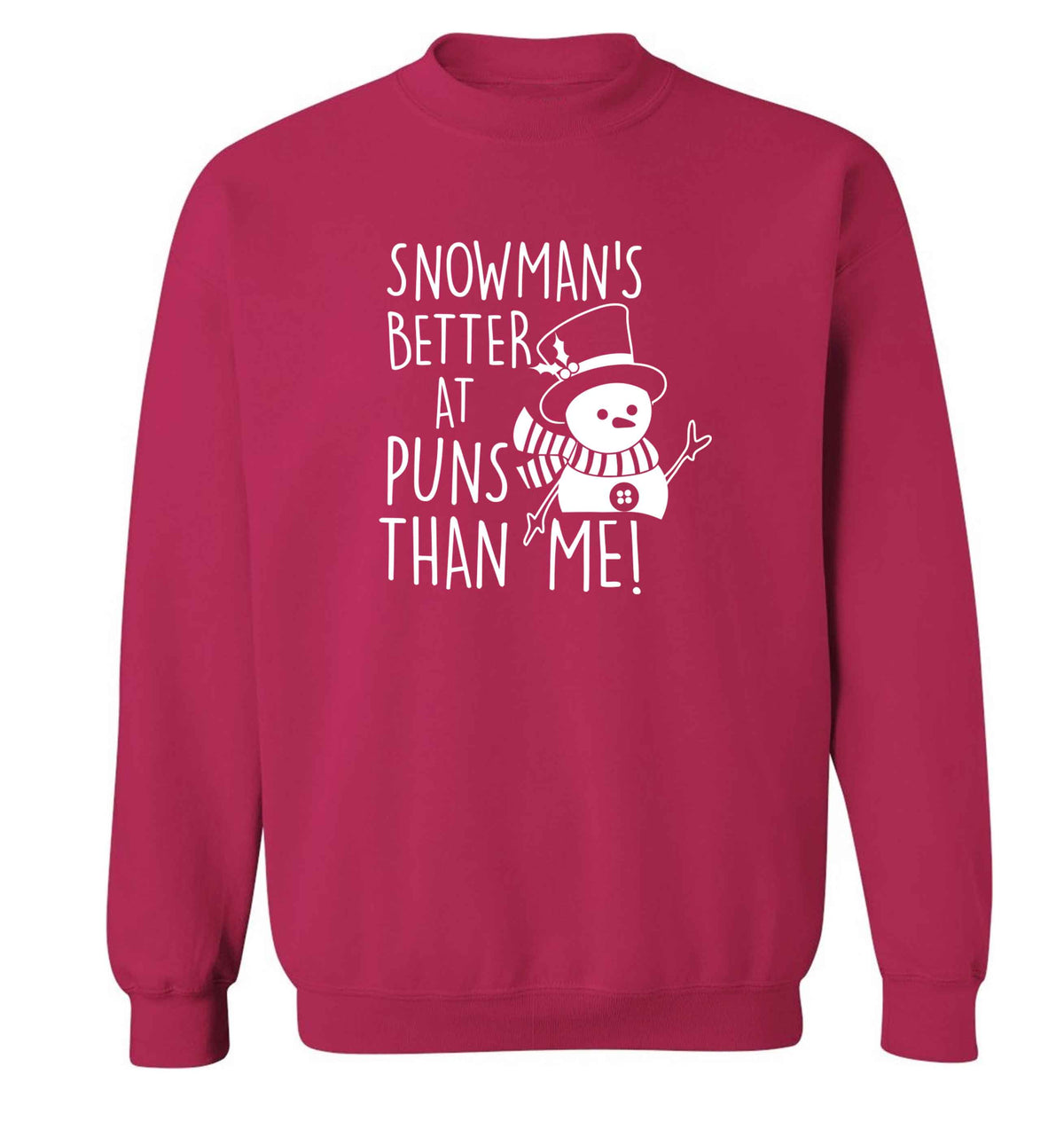Snowman's Puns Me adult's unisex pink sweater 2XL