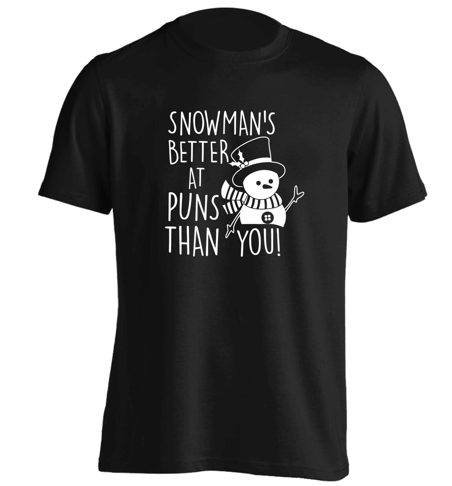 Snowman's Puns You adults unisex black Tshirt 2XL