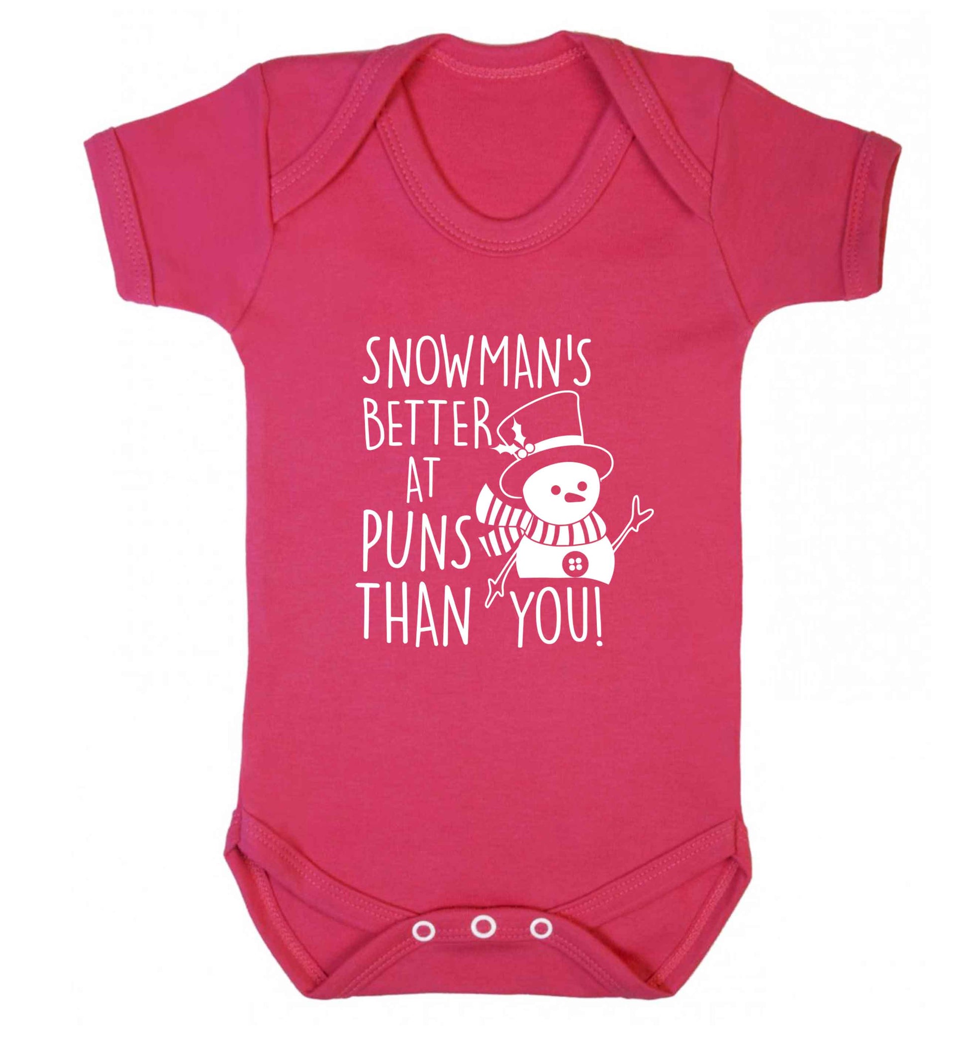 Snowman's Puns You baby vest dark pink 18-24 months