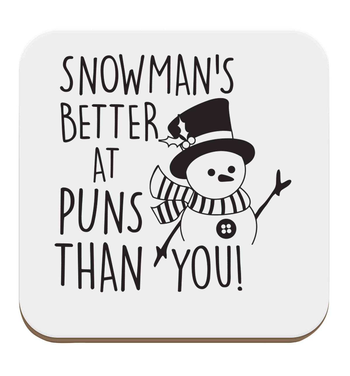 Snowman's Puns You set of four coasters