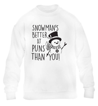 Snowman's Puns You children's white sweater 12-13 Years