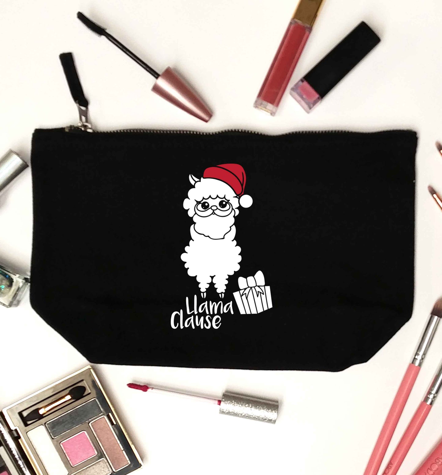 Llama Clause black makeup bag