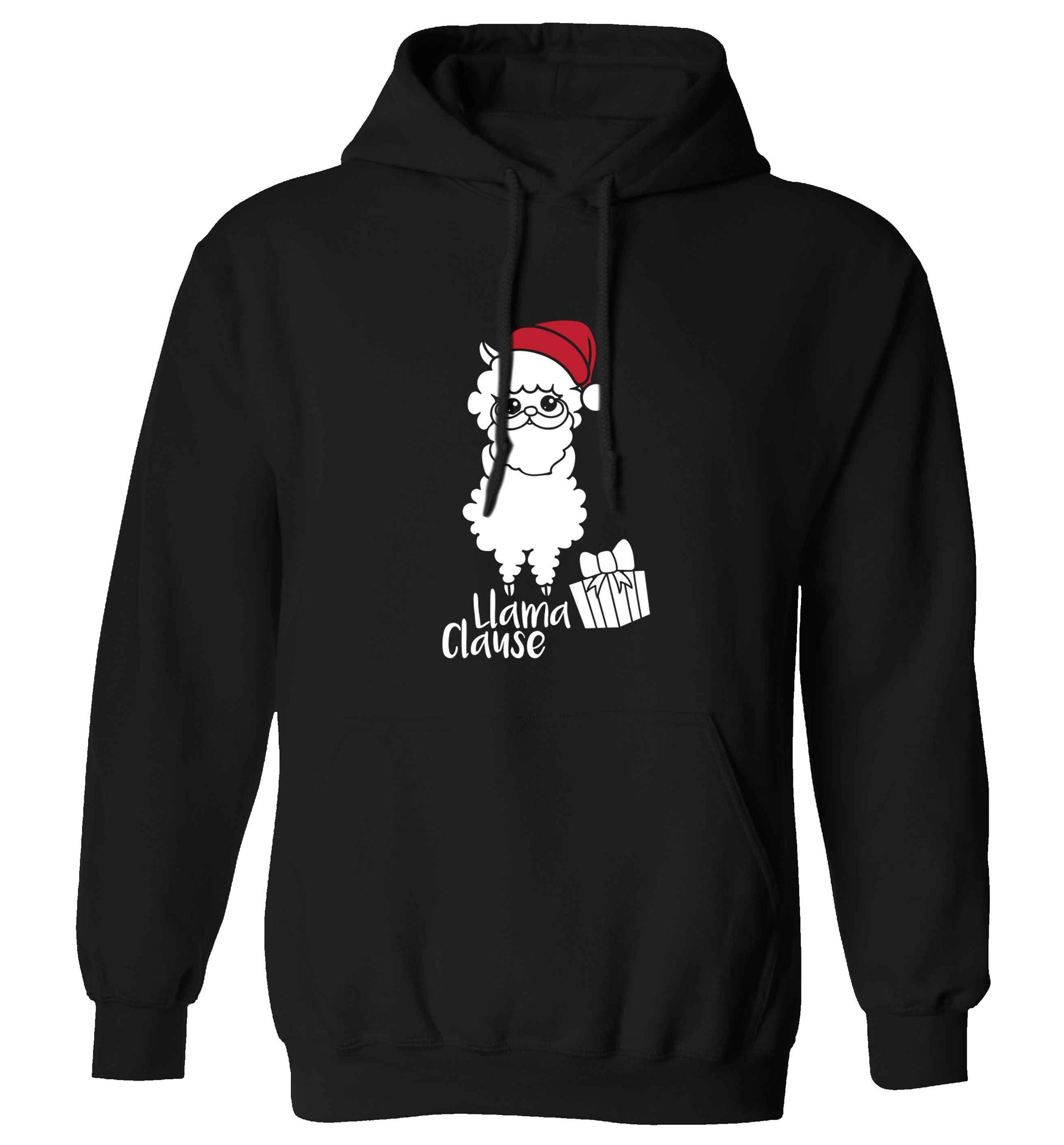 Llama Clause adults unisex black hoodie 2XL