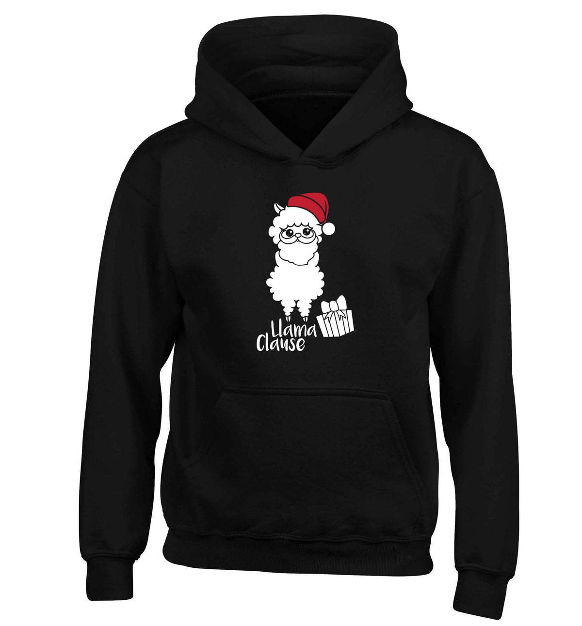 Llama Clause children's black hoodie 12-13 Years