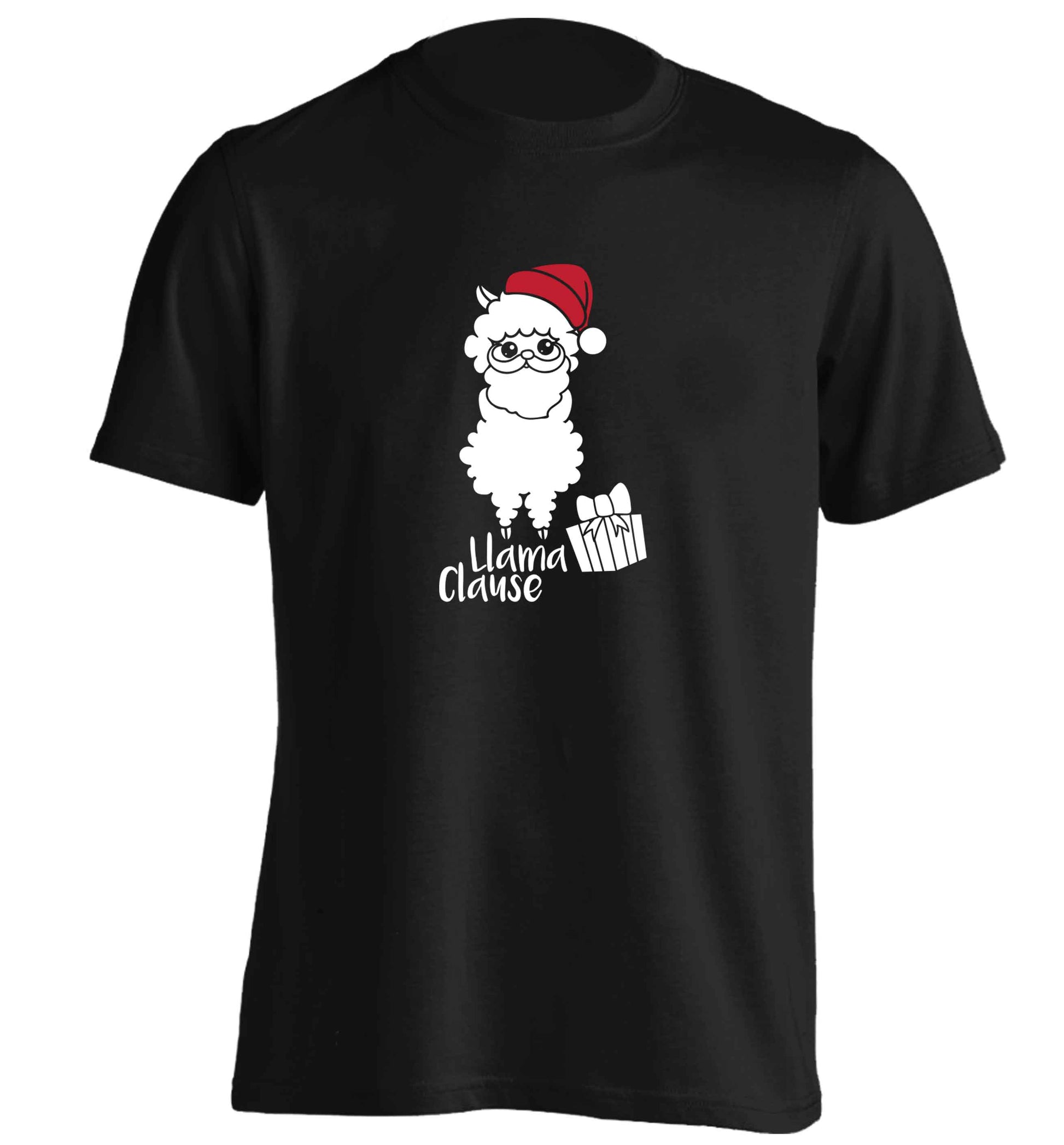 Llama Clause adults unisex black Tshirt 2XL