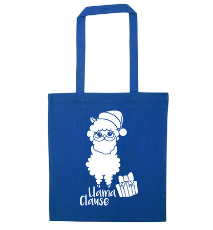 Llama Clause blue tote bag