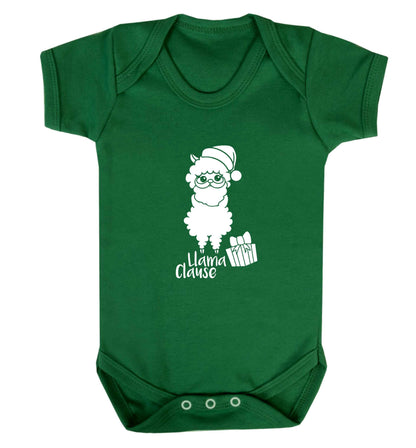 Llama Clause baby vest green 18-24 months