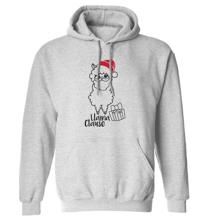 Llama Clause adults unisex grey hoodie 2XL