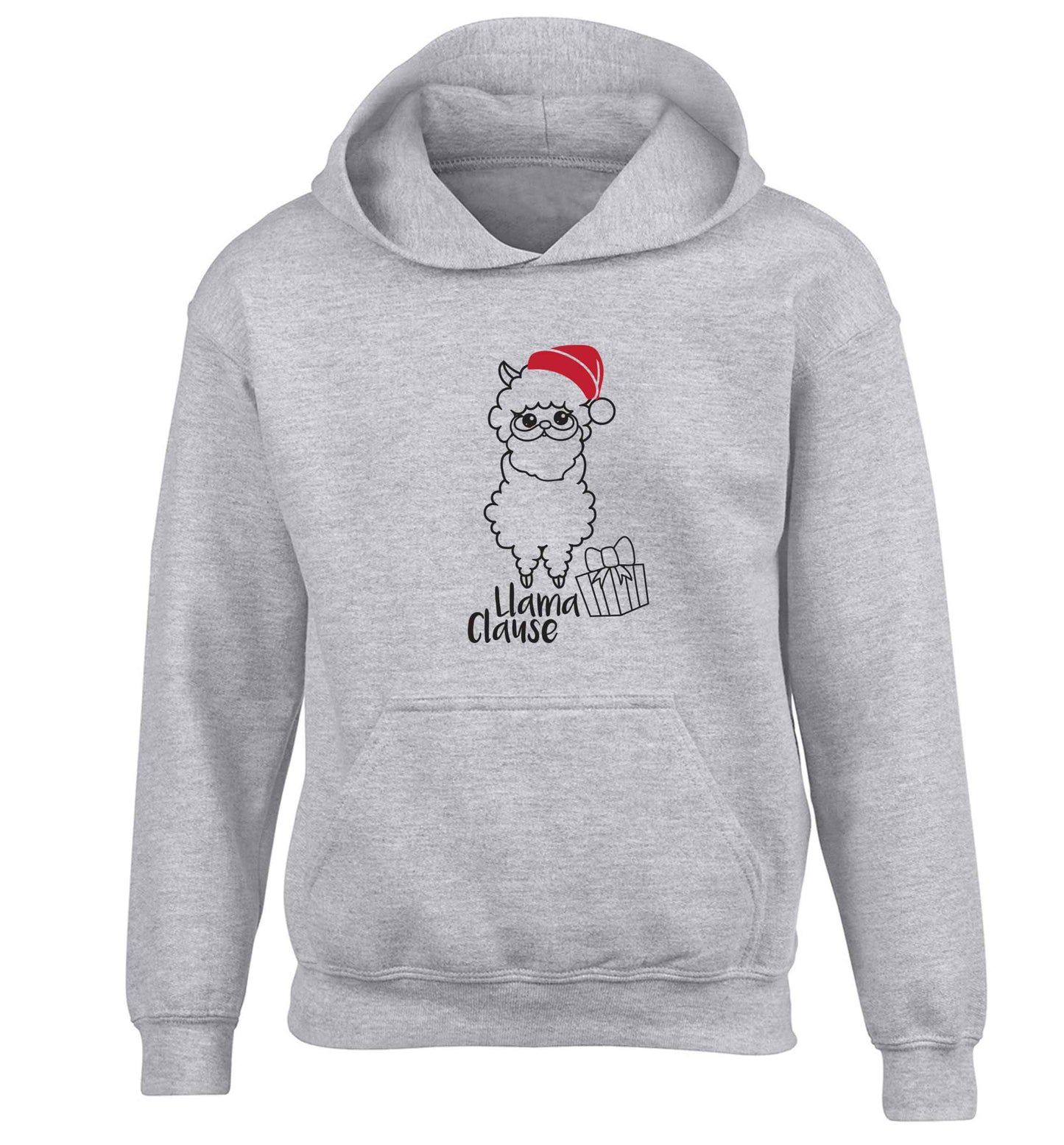 Llama Clause children's grey hoodie 12-13 Years