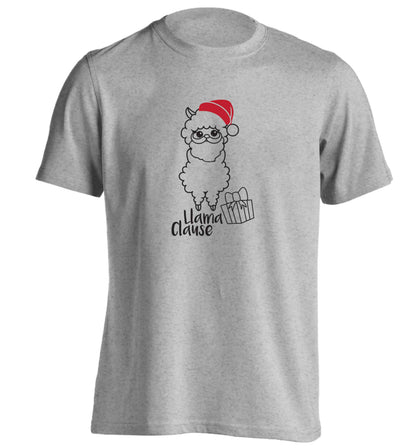 Llama Clause adults unisex grey Tshirt 2XL