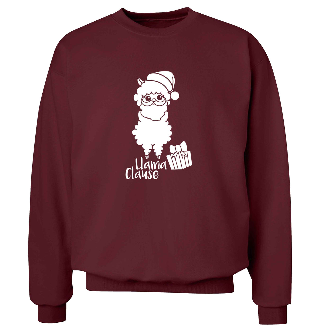 Llama Clause adult's unisex maroon sweater 2XL