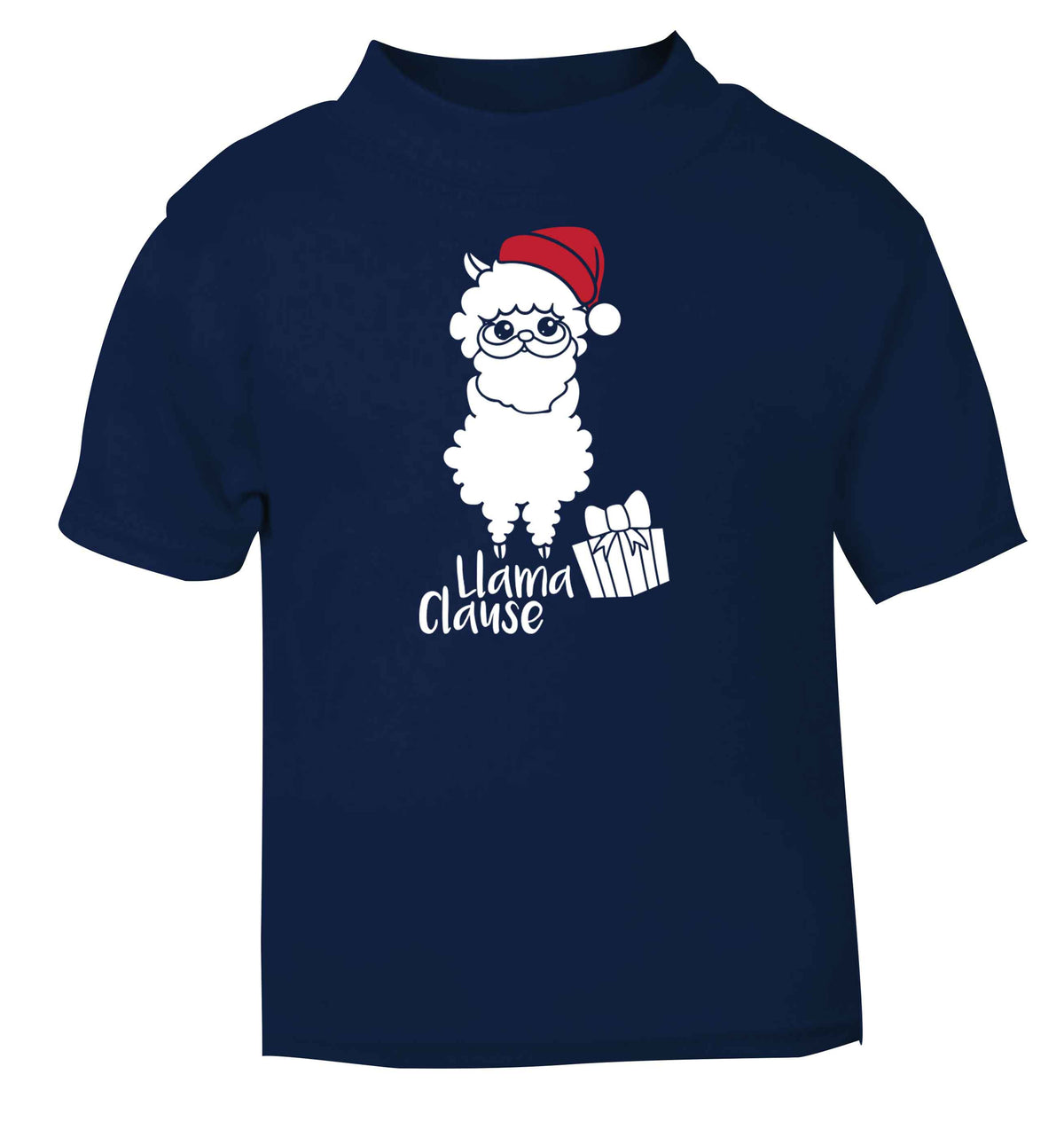 Llama Clause navy baby toddler Tshirt 2 Years