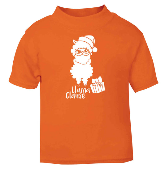 Llama Clause orange baby toddler Tshirt 2 Years
