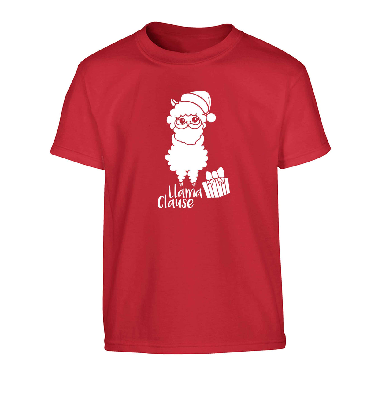 Llama Clause Children's red Tshirt 12-13 Years
