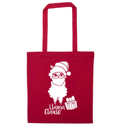 Llama Clause red tote bag