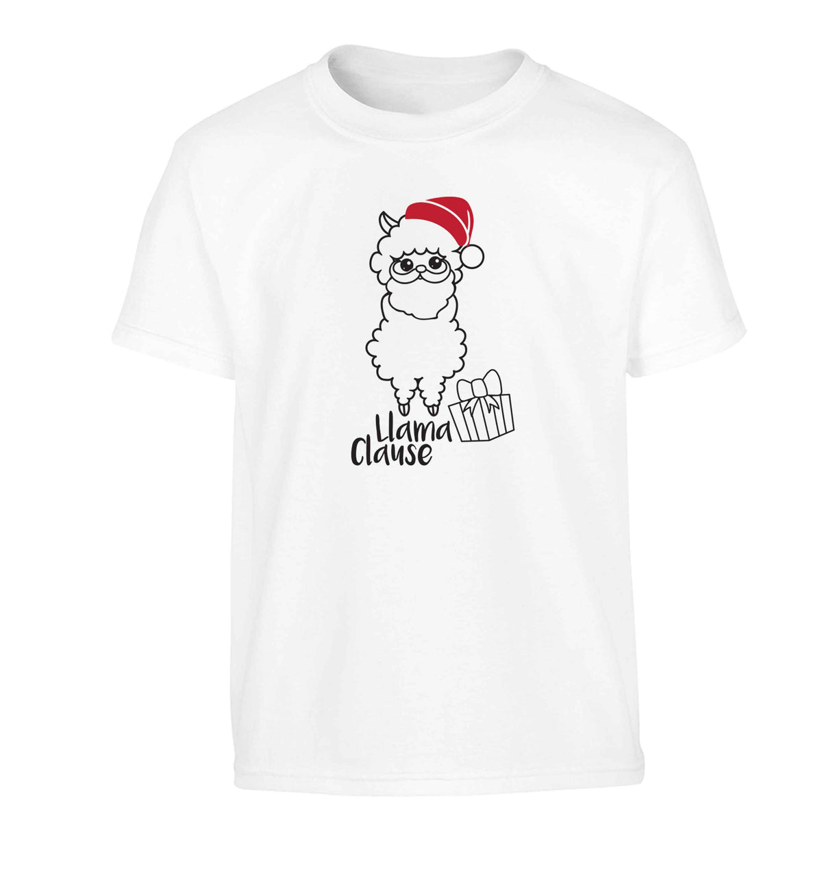 Llama Clause Children's white Tshirt 12-13 Years