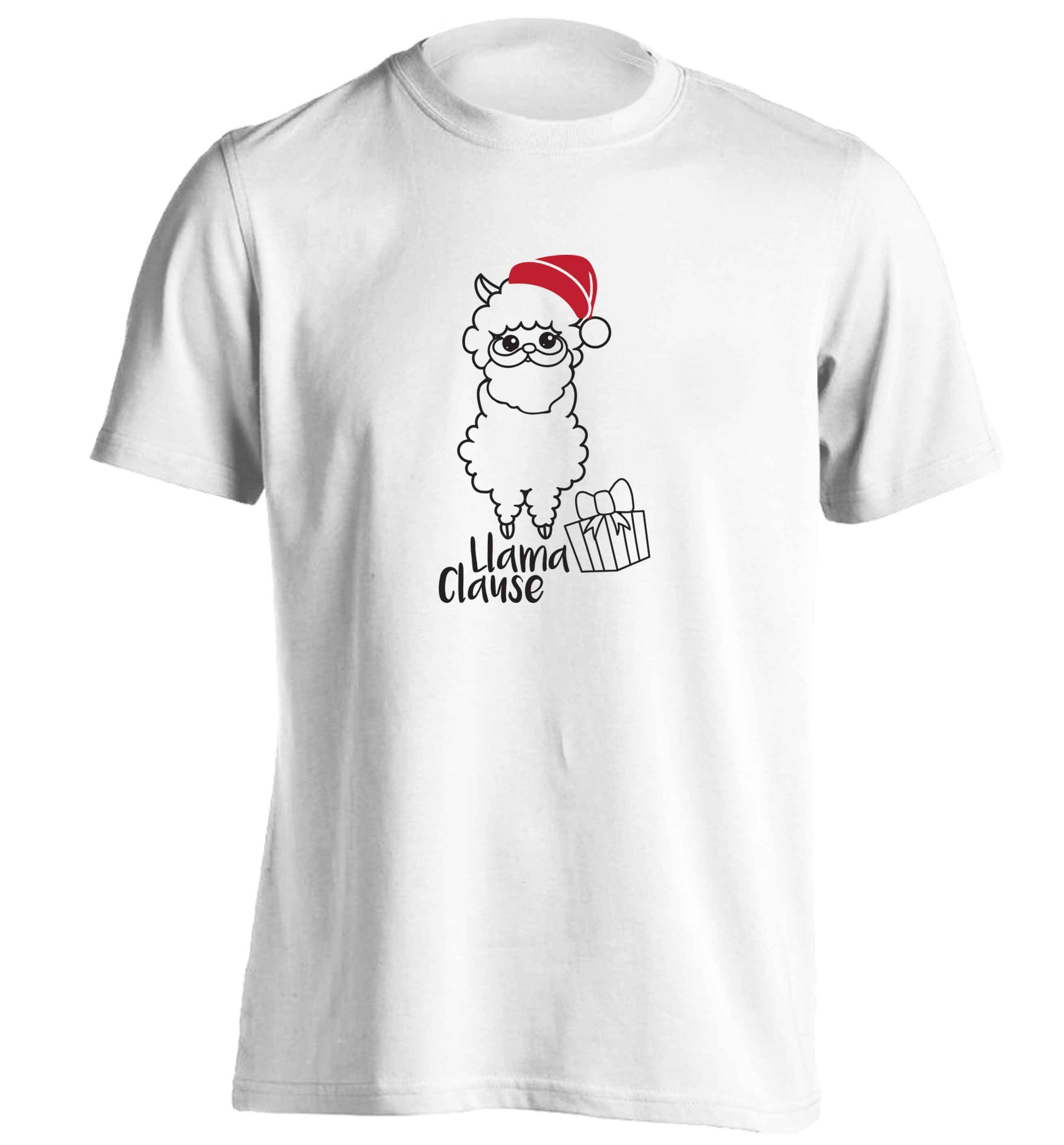 Llama Clause adults unisex white Tshirt 2XL