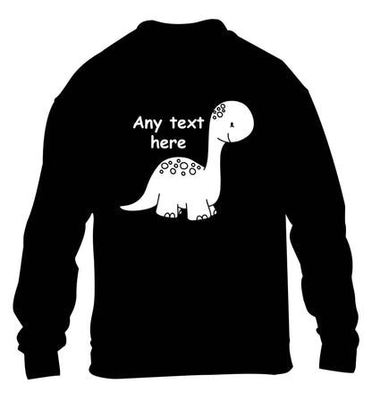 Dinosaur any text children's black sweater 12-13 Years