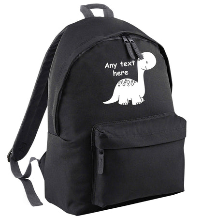 Dinosaur any text black adults backpack