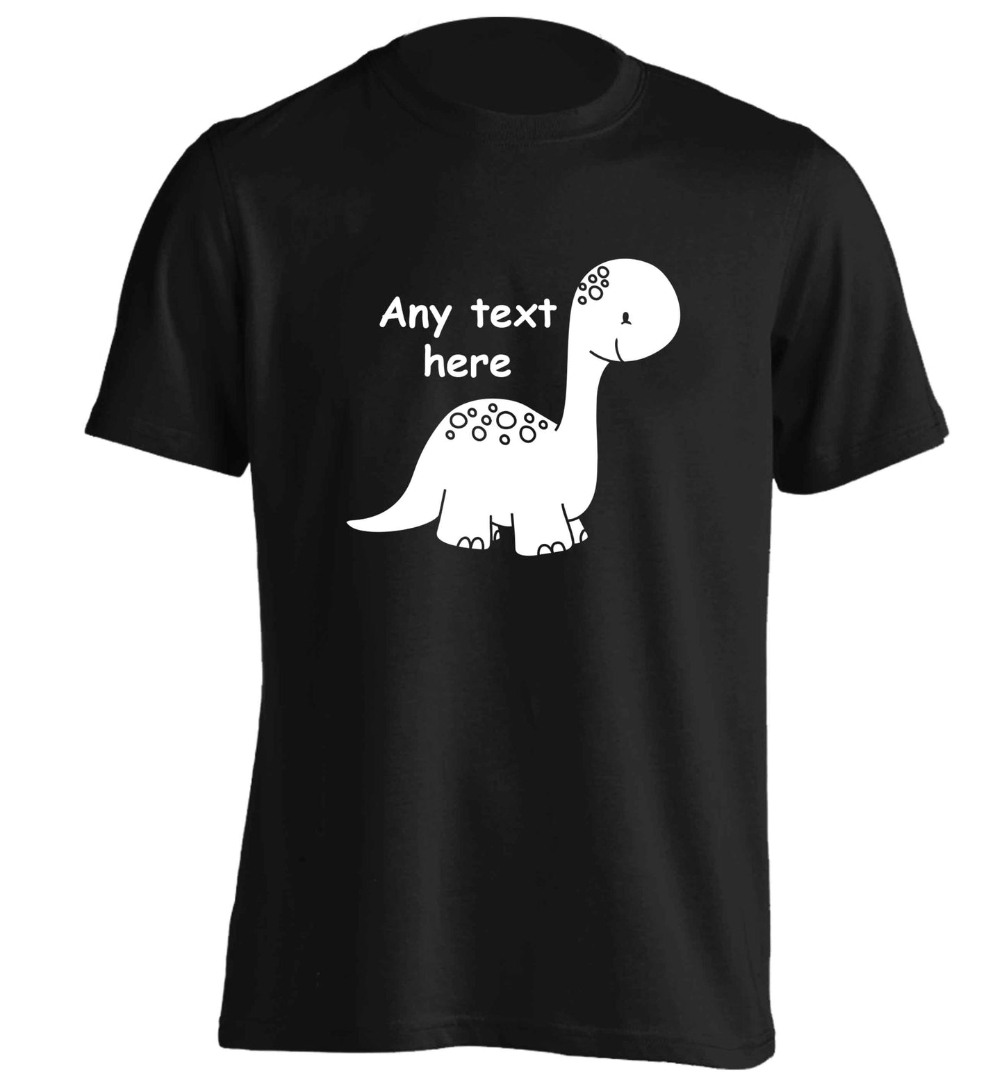 Dinosaur any text adults unisex black Tshirt 2XL