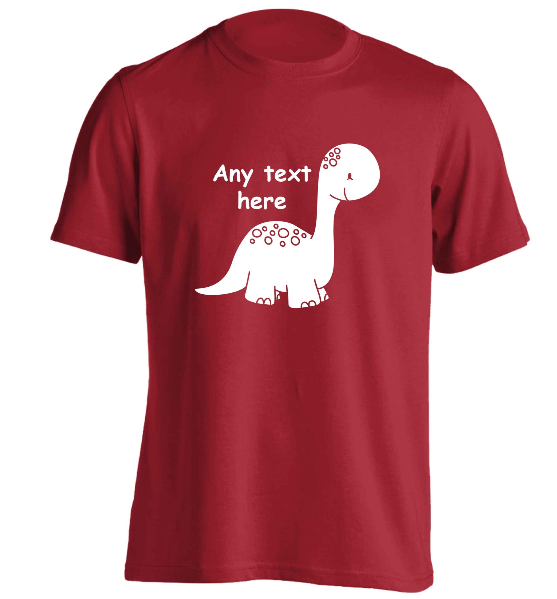 Dinosaur any text adults unisex red Tshirt 2XL