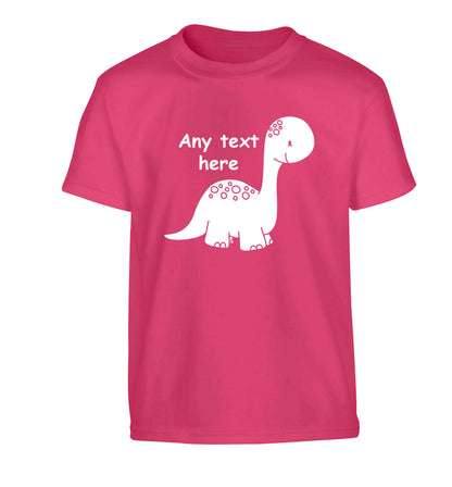 Dinosaur any text Children's pink Tshirt 12-13 Years