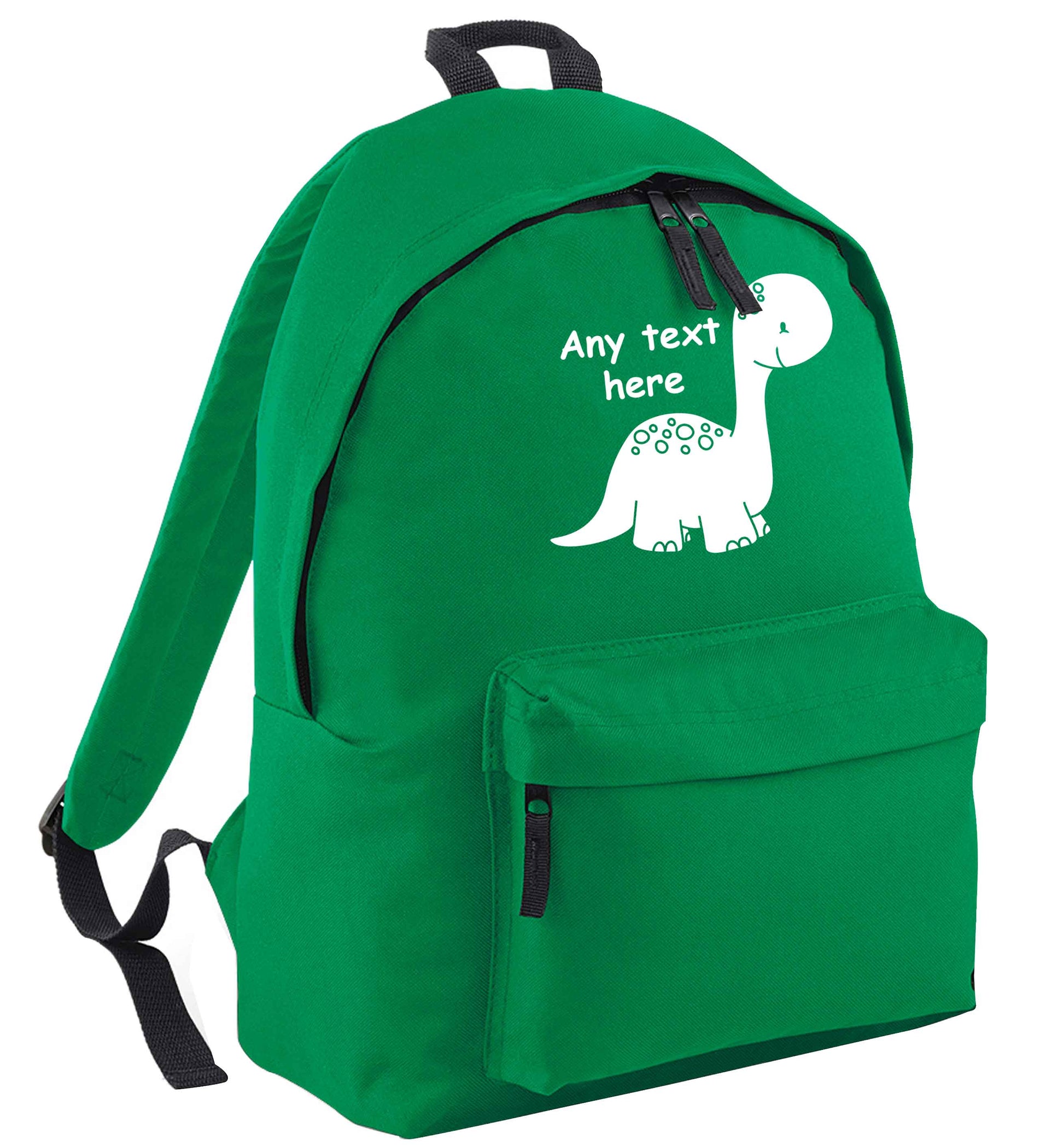Dinosaur any text green adults backpack