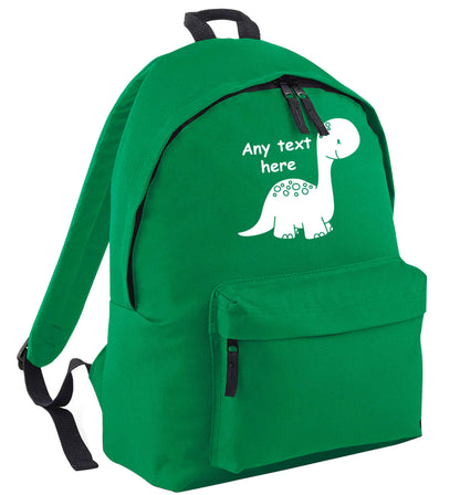 Dinosaur any text green adults backpack