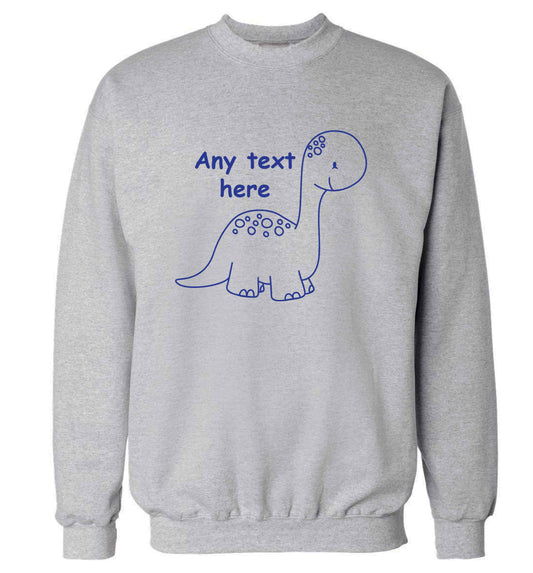 Dinosaur any text adult's unisex grey sweater 2XL