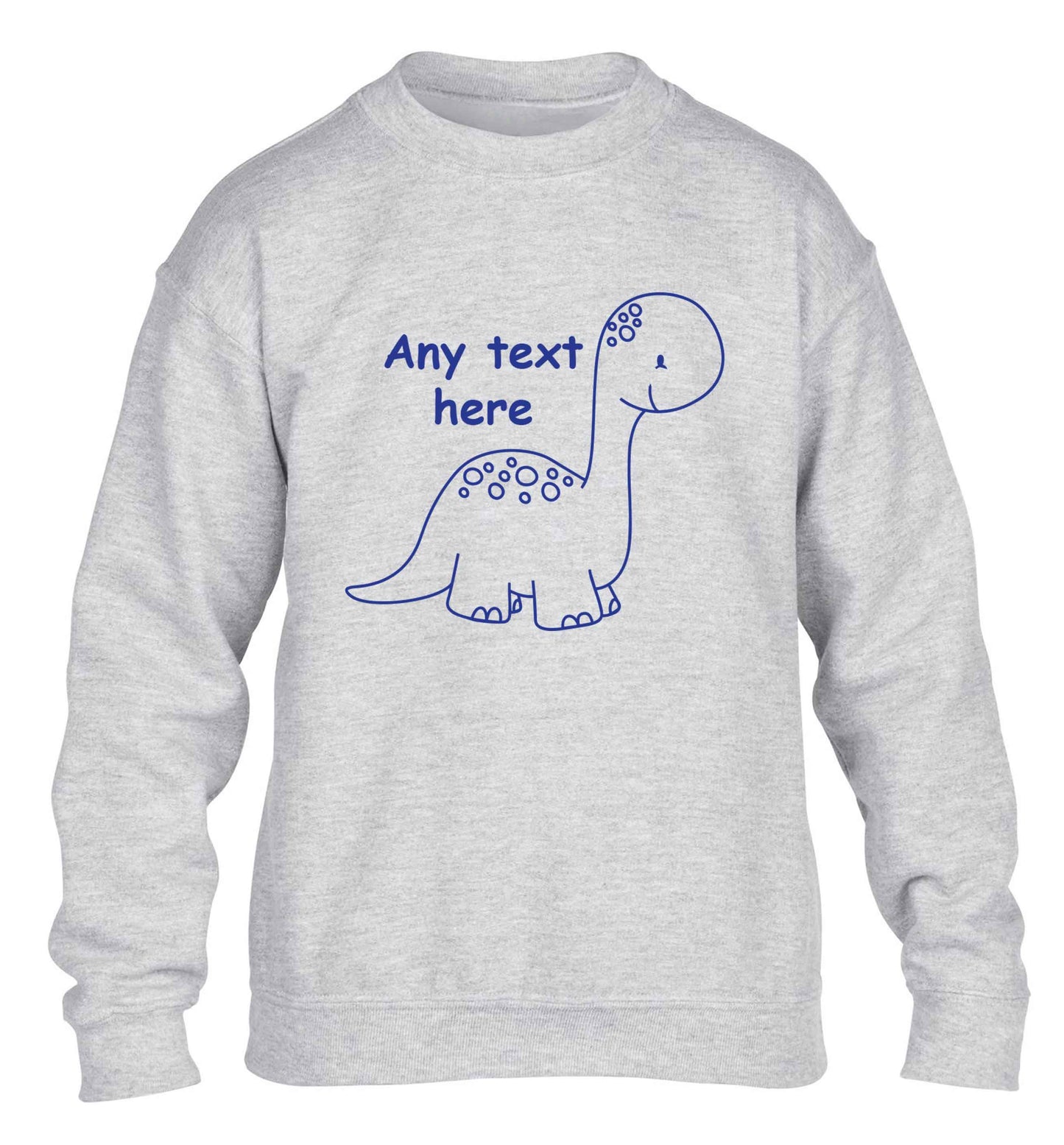 Dinosaur any text children's grey sweater 12-13 Years